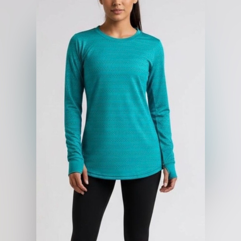 ZYIA Teal Long Sleeve Activewear Shirt with Ventilation
